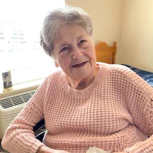 Wheelchair bound resident in her apartment at Alderbrook Village in Arkansas City, Kansas