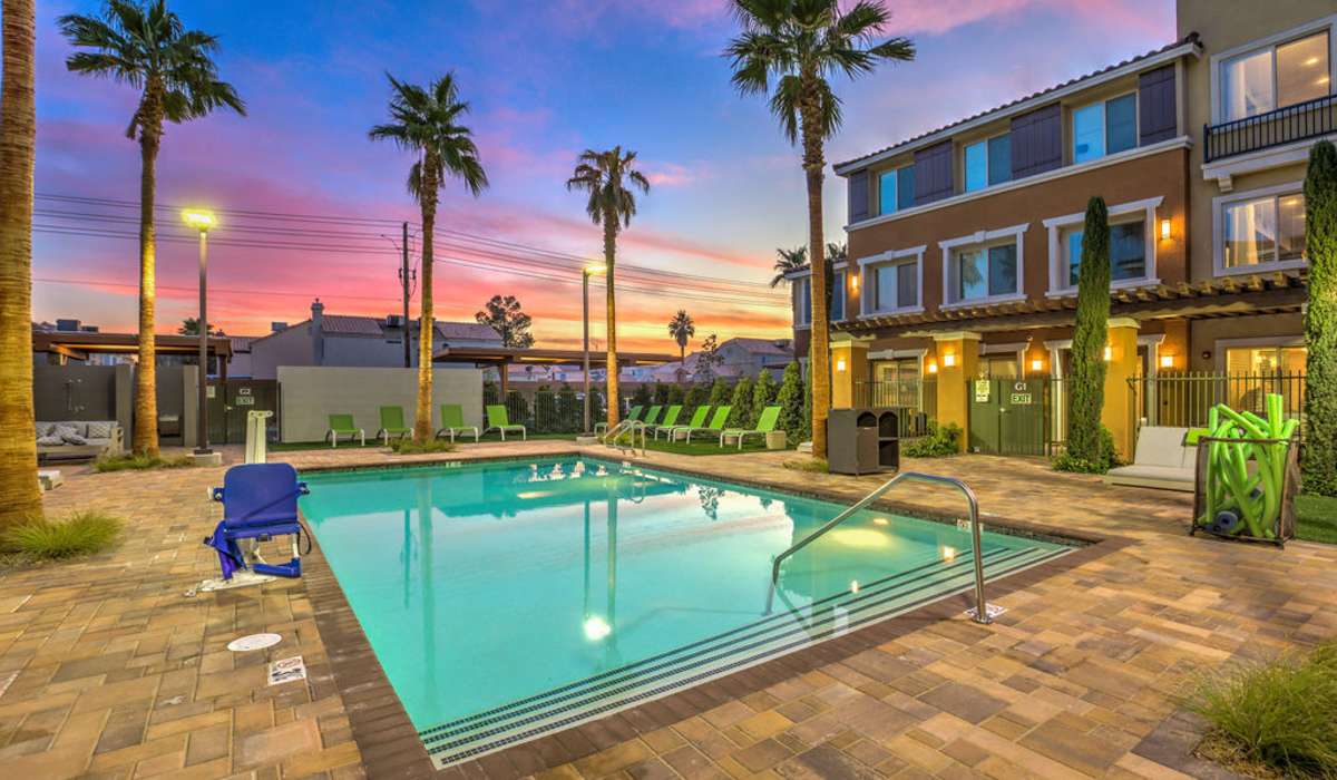 Sparkling swimming pool at Harmony in Las Vegas, Nevada