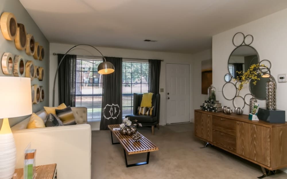 Model living room at St. Andrews Commons Apartment Homes in Columbia, South Carolina.