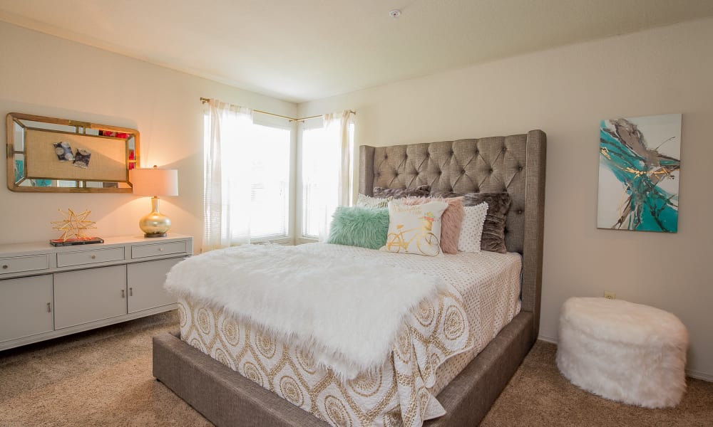 Bedroom at Crown Chase Apartments in Wichita, Kansas