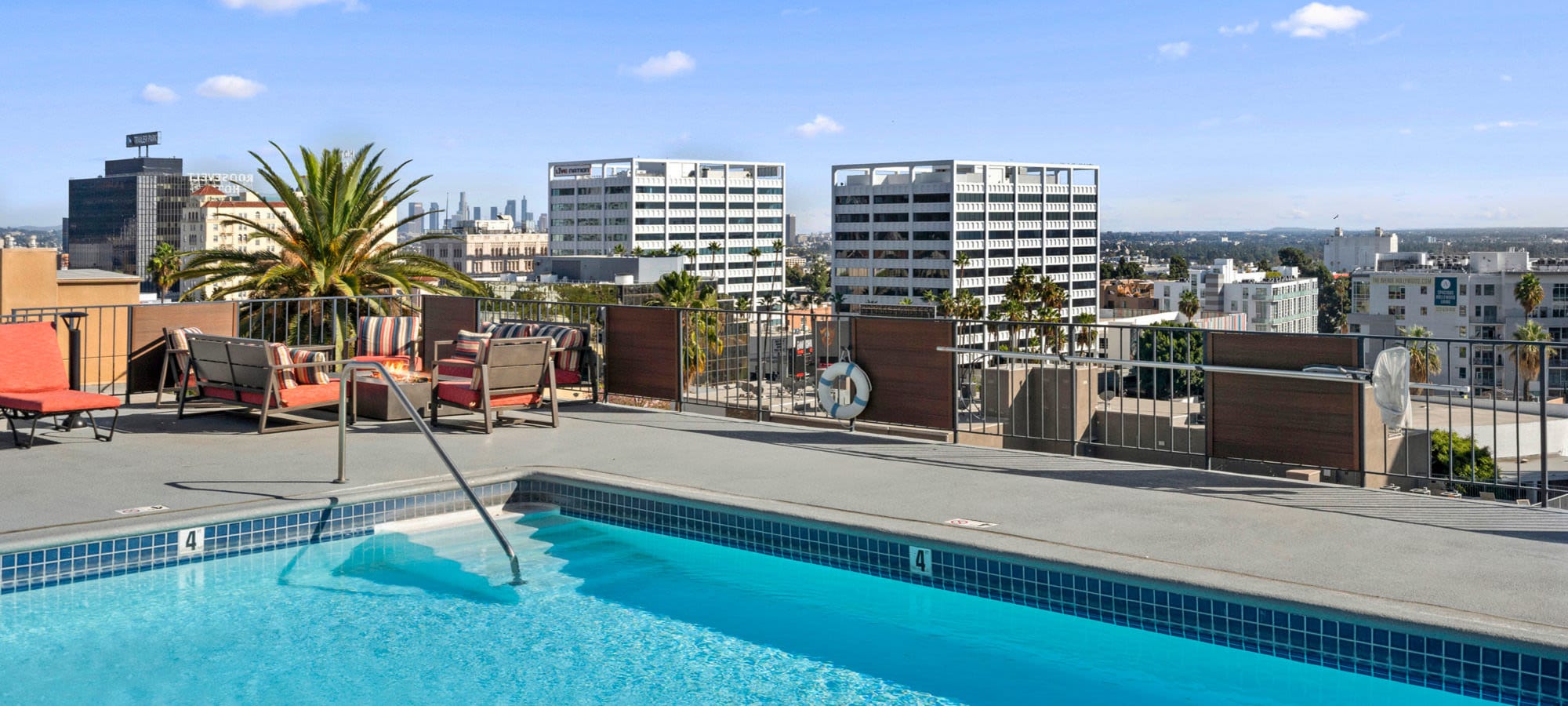 Pool with city views at The Ruby Hollywood, Los Angeles, California