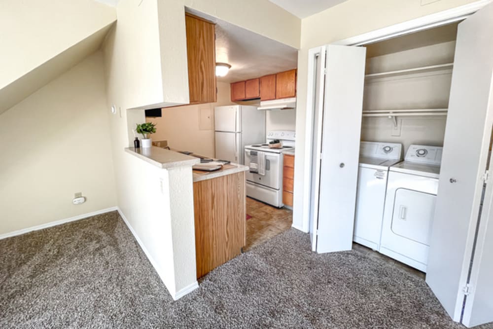 Laundry room at Stonehaven Apartments in Hazelwood,Missouri