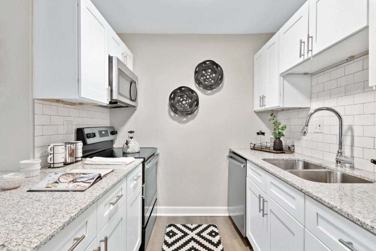 Stainless-steel appliances in a kitchen at Addison at Princeton Meadows in Plainsboro Township, New Jersey
