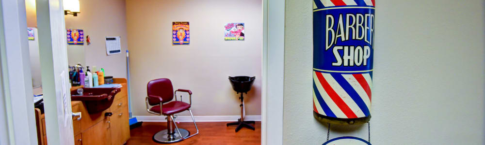 Resident barbershop at Holton Manor in Elkhorn, Wisconsin