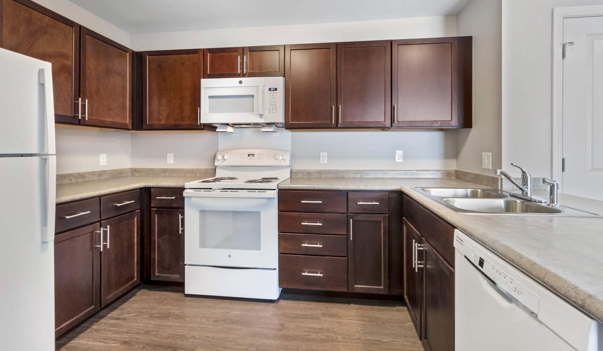 Fully equipped kitchen at Barley Square Apartments in Reading, Pennsylvania