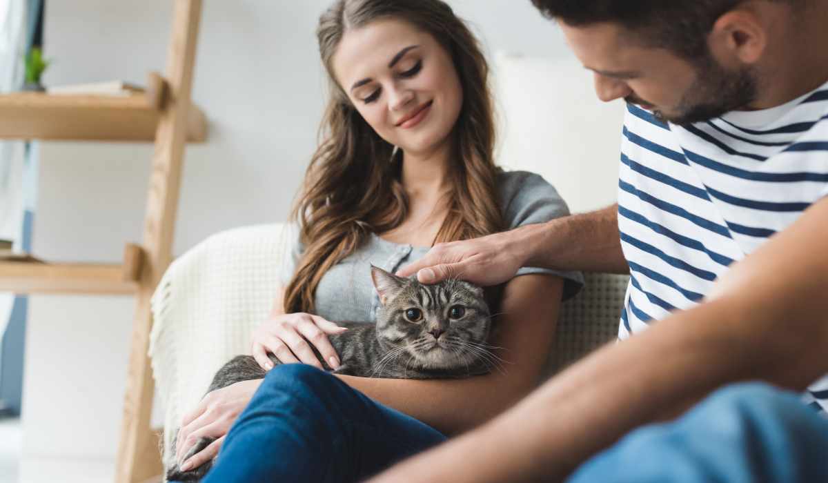 Woman and cat at Belmont Estates in Arlington, Texas