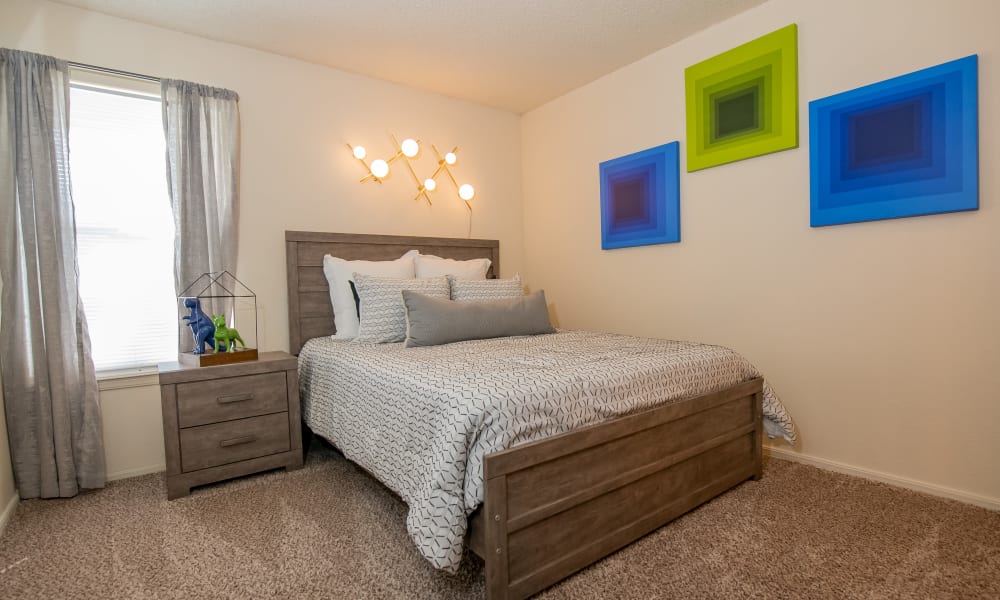 Bedroom at Aspen Park Apartments in Wichita, Kansas