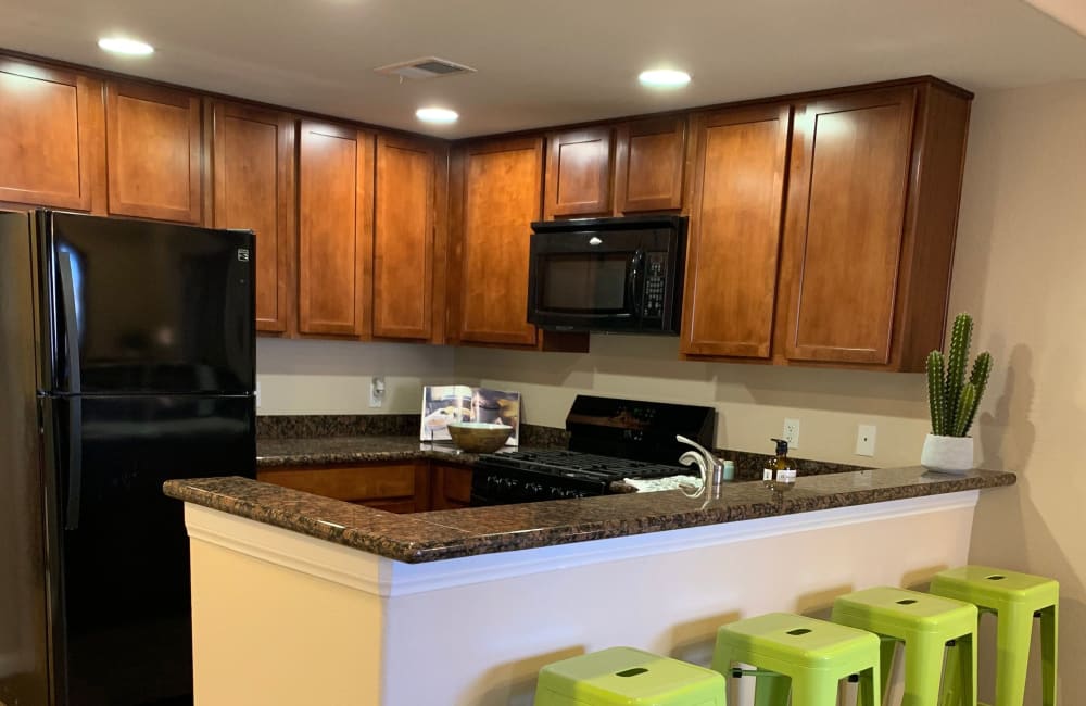 Breakfast bar seating at  Miraflores Apartments in El Centro, California