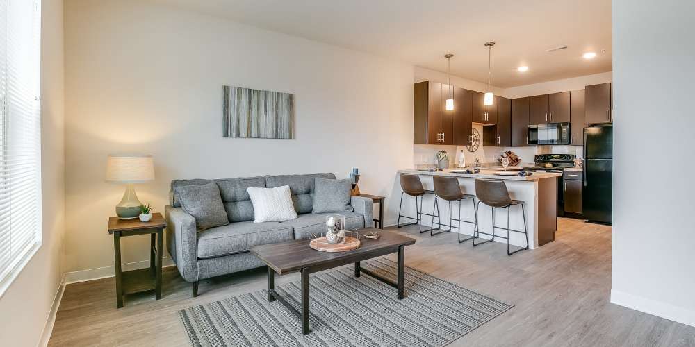 View of living room at Eva Manor in Pleasant Prairie, Wisconsin