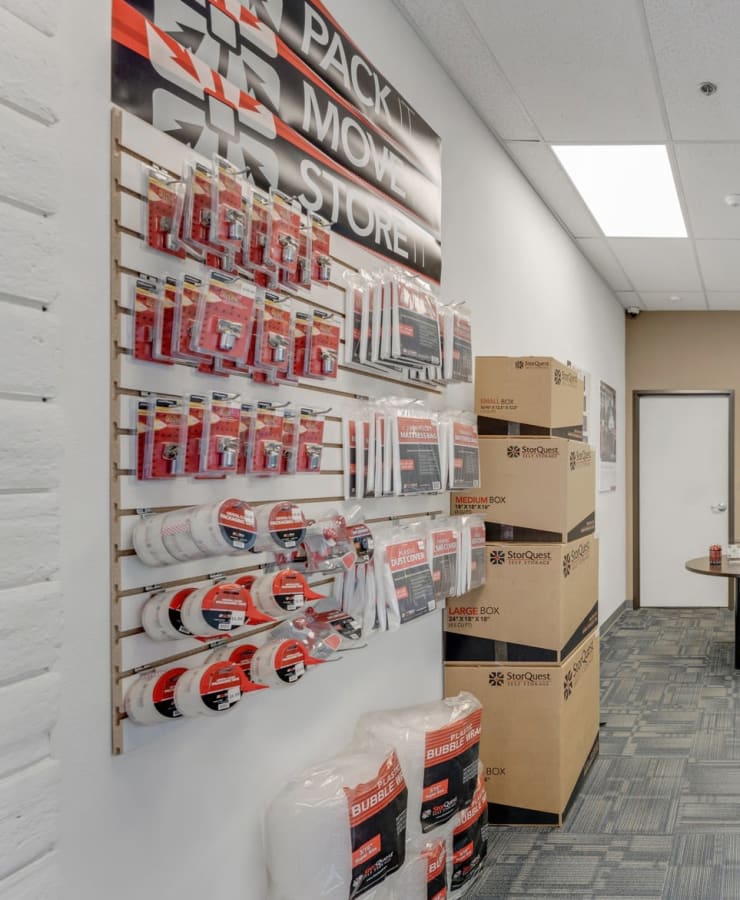 Packing supplies available in the leasing office at StorQuest Self Storage in Reno, Nevada