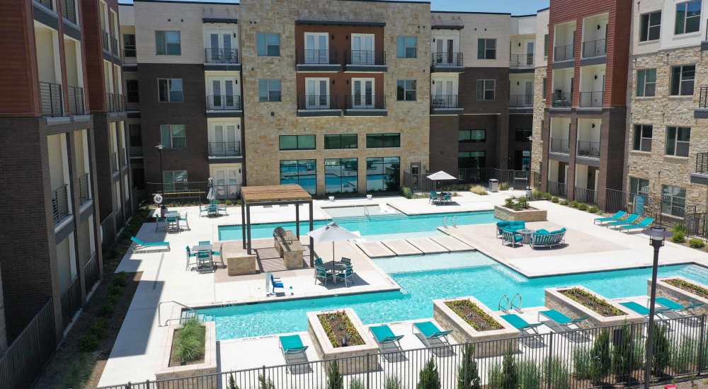 Resort inspired pool at Millennium Place in Corinth, Texas