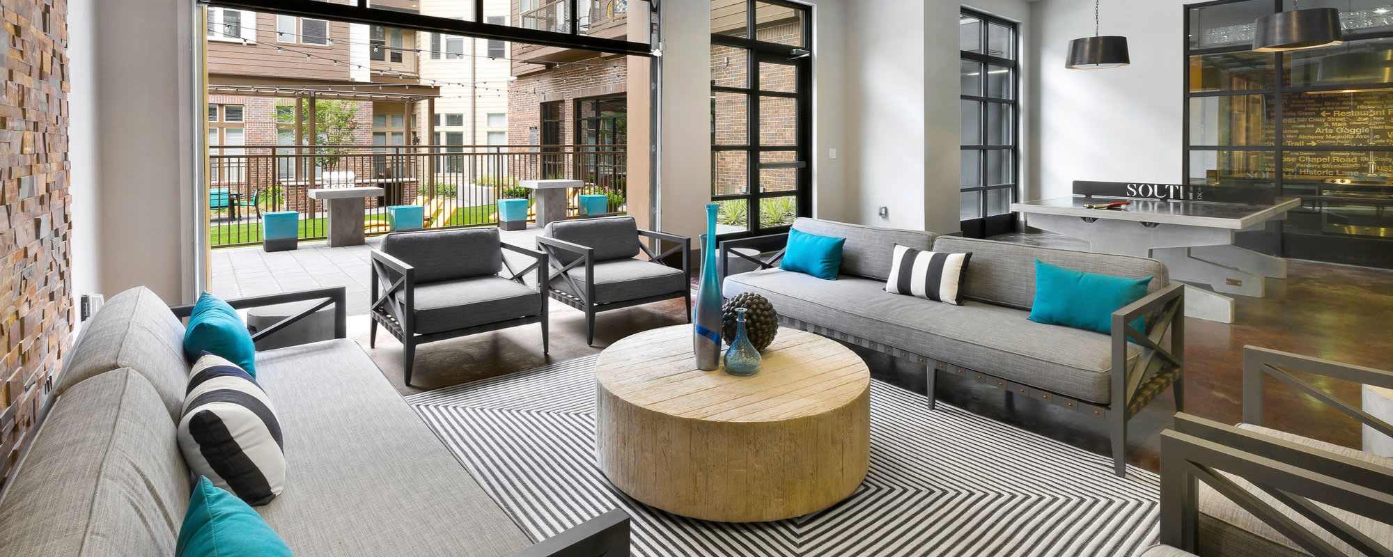 Community space at South 400 in Fort Worth, Texas