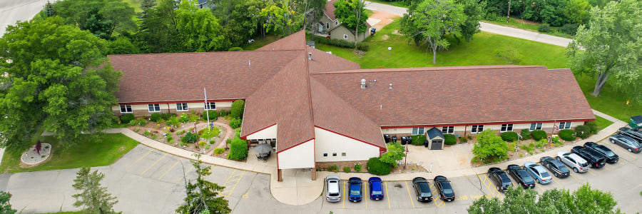 Beautiful aerial at Wellington Place at Whiting in Stevens Point, Wisconsin