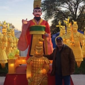 Resident Scotty at the China Lights Festival near Arbor View in Burlington, Wisconsin.