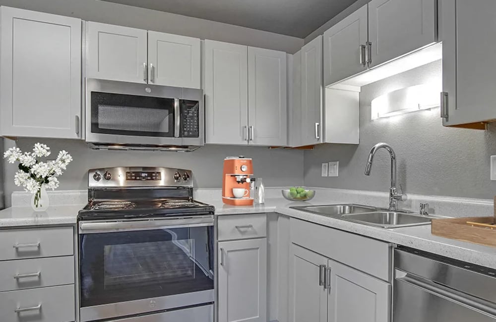 Modern kitchen at The Aurora Apartments in Sparks, Nevada