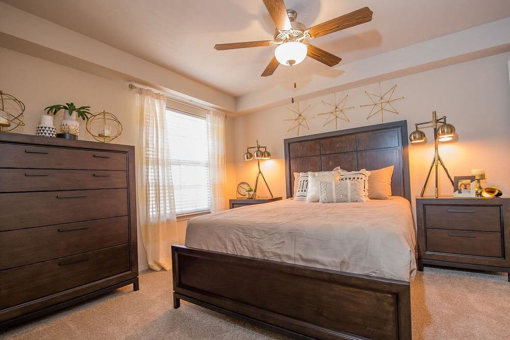 Primary bedroom at Watercress Apartments in Maize, Kansas