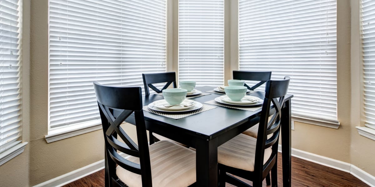 Bright dining area at Marquis at Town Centre in Broomfield, Colorado