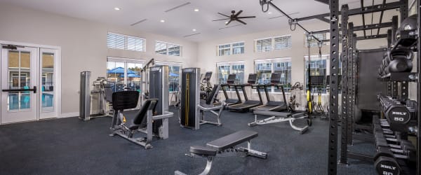 Fitness Center and fitness equipment at The Compass at Springdale Park in Richmond, Virginia