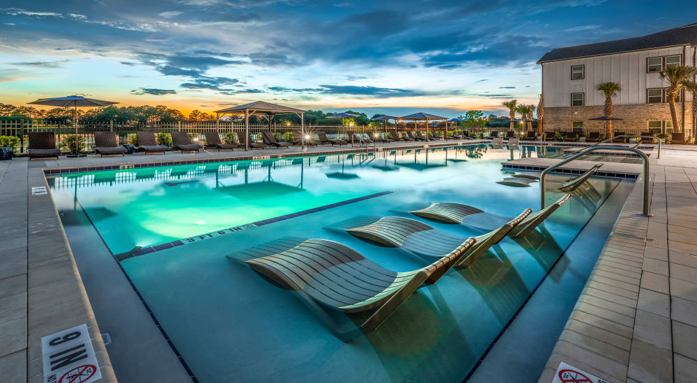 Relax in our luxurious pool chairs at Novo Kendall Town in Jacksonville, Florida