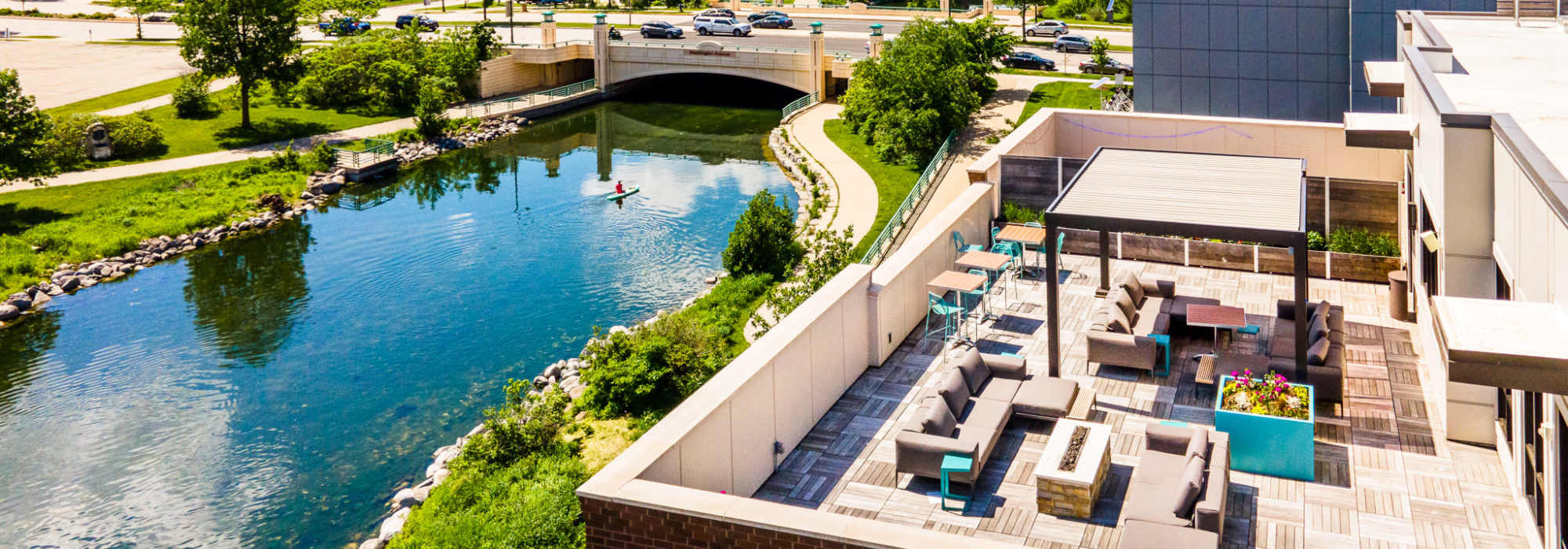 Drone view at The Marling in Madison, Wisconsin