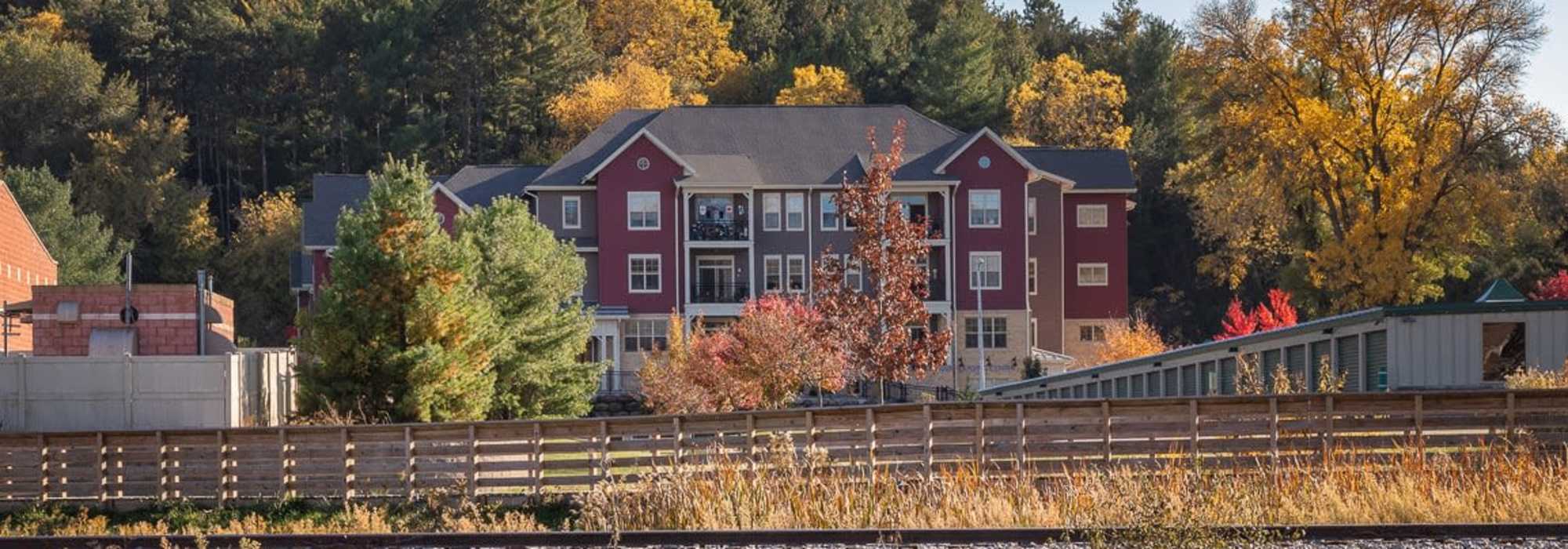 Apartments with lake view at Mill Creek Apartments in Cross Plains, Wisconsin