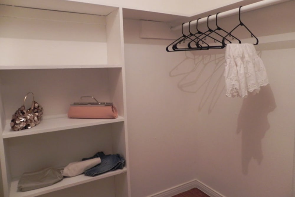 Spacious walk-in closet at Woodland Park in Arlington, Texas