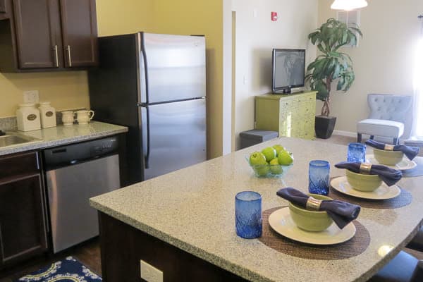 Kitchen with stainless steel appliances at Marquis Place in Murrysville, Pennsylvania