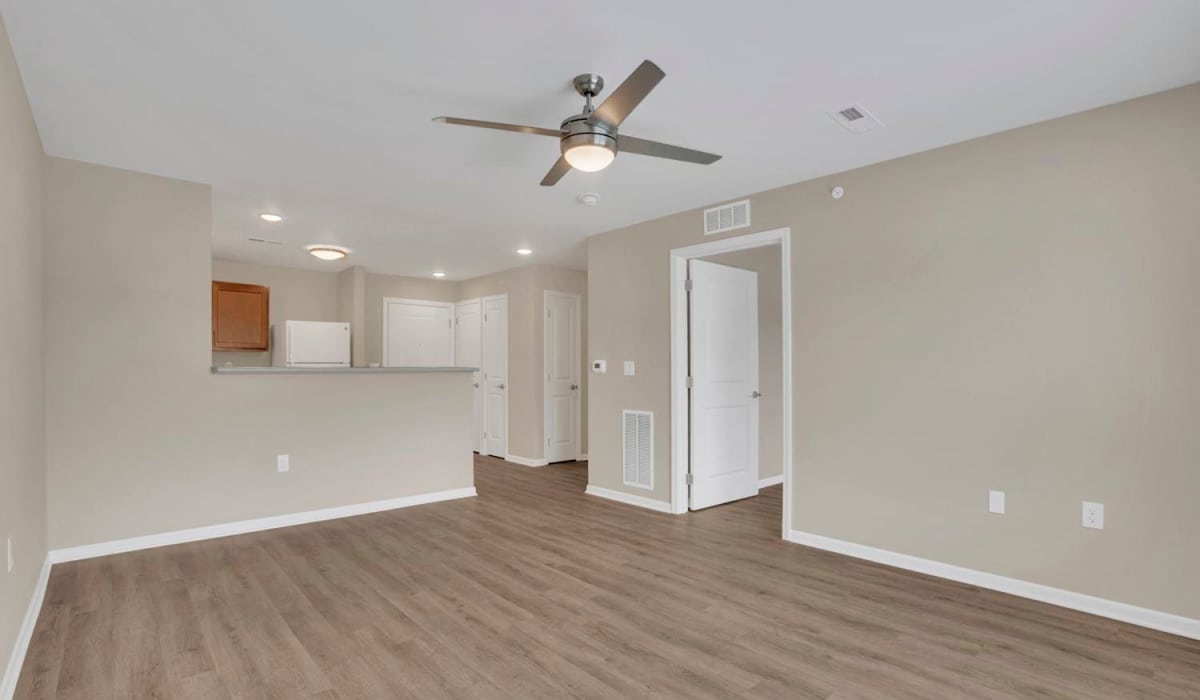 Light wood flooring with beige walls at The Lofts On First in The Plains, Ohio