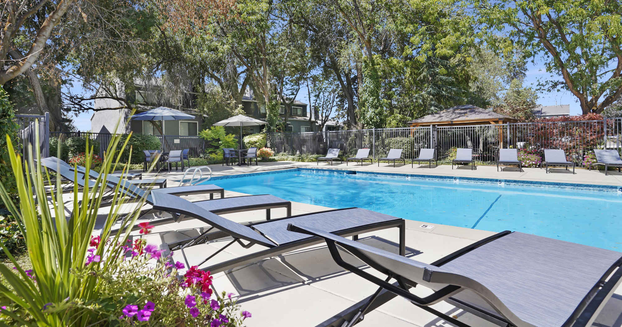 Pool view Salt Lake City, Utah apartments at Royal Farms Apartments