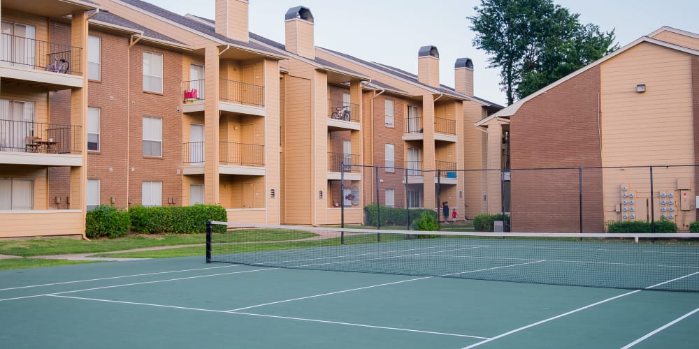 Onsite tennis courts at Windsail Apartments in Tulsa, Oklahoma
