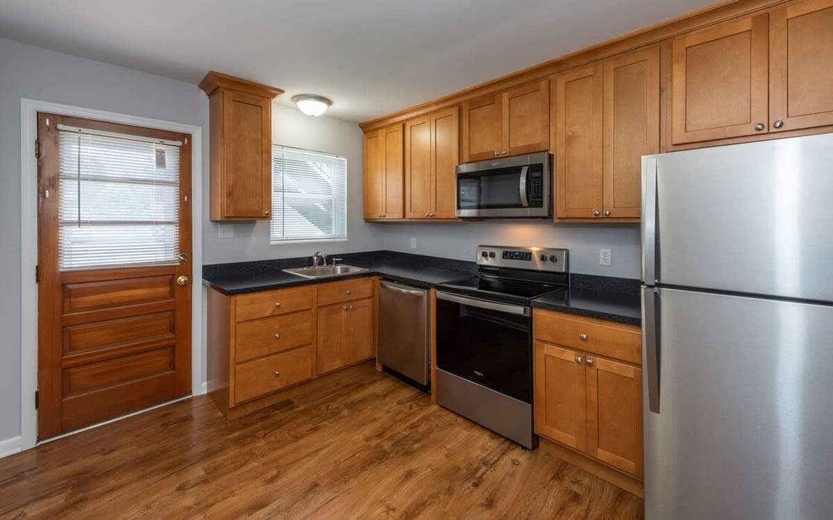 Well-lit kitchen at Signal Hill Apartments in Mechanicsville, Virginia