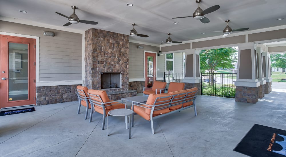 Clubhouse with fireplace at Bridgeway Chattanooga, Chattanooga, Tennessee