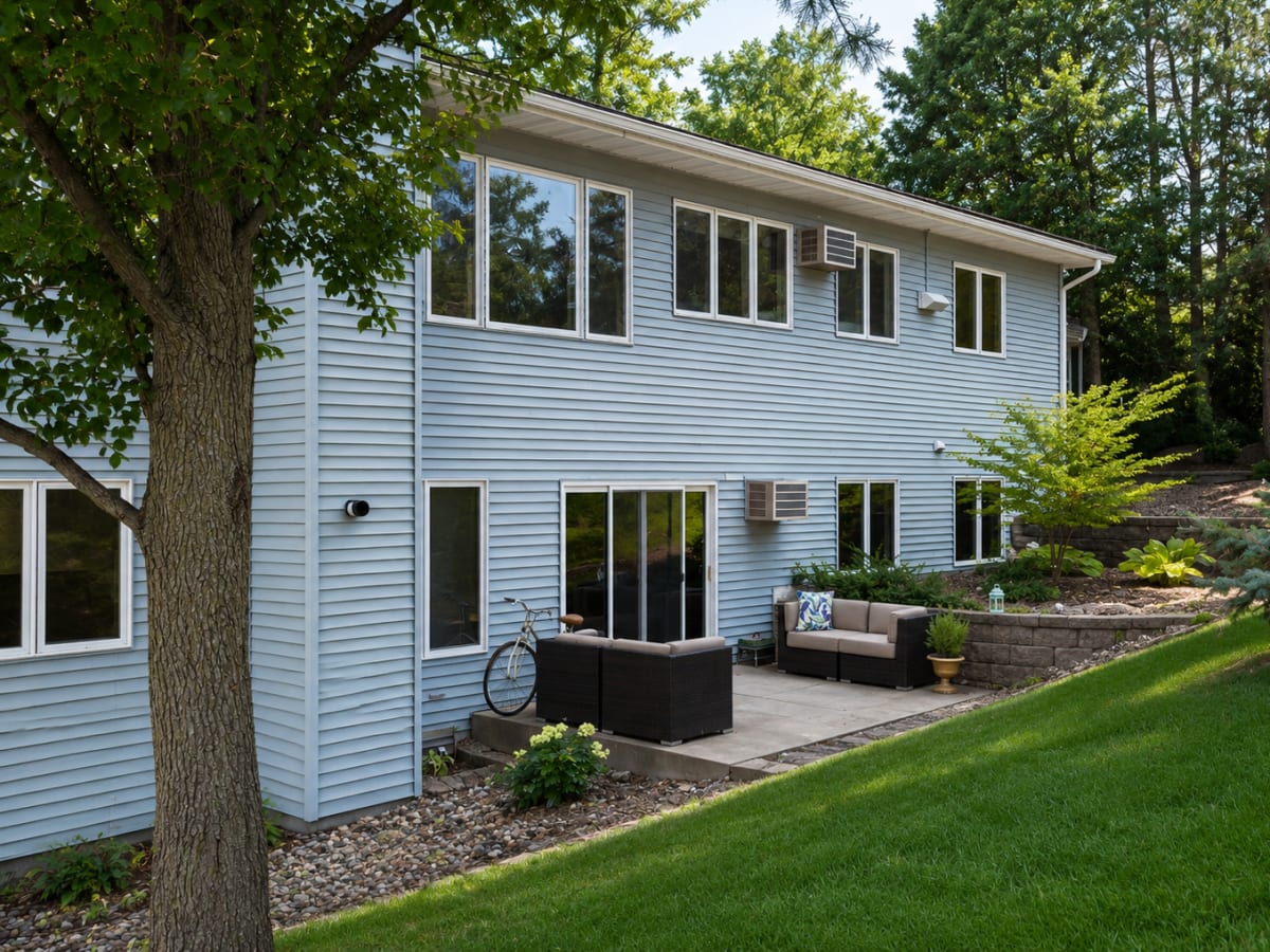 Outdoor seating area at apartment community at Maple Glen in Ames, Iowa