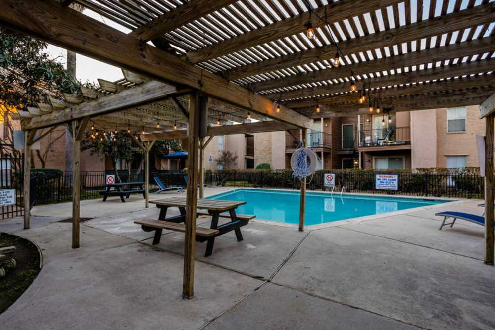Serene swimming pool at Ridge Point in Houston, Texas