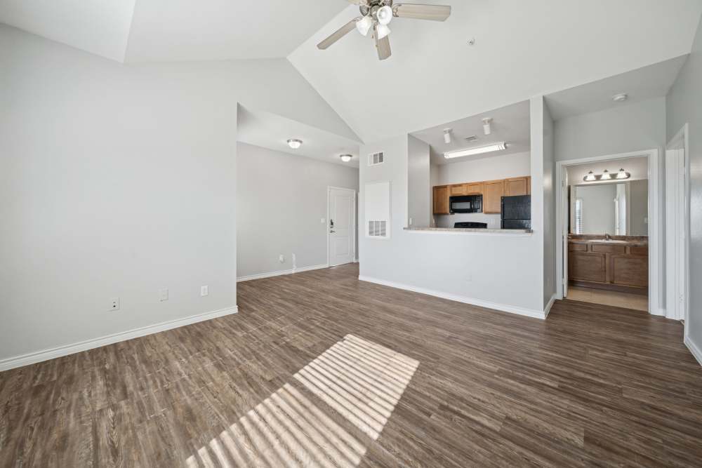 Kitchen and entry door from living area at Village at Carlsbad in Carlsbad, New Mexico