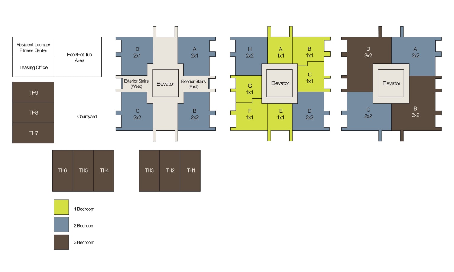 Community site map for Harrison Tower in Portland, Oregon