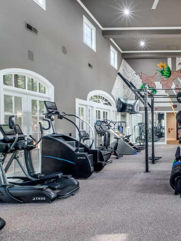 Fitness center at Marcella Memorial Heights in Houston, Texas