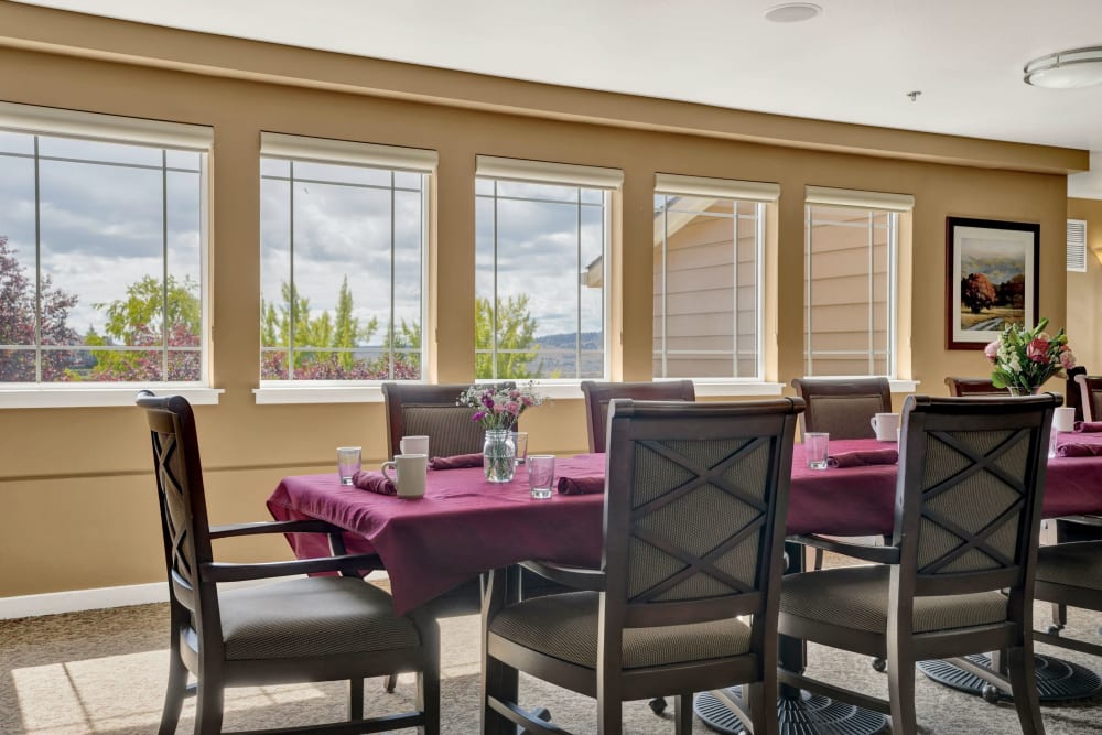 Private dining area at Crystal Terrace of Klamath Falls in Klamath Falls, Oregon