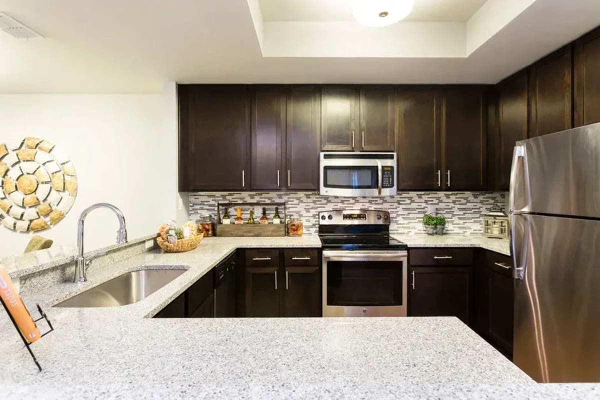 Stainless-steel appliances in an kitchen at Channelside in Fort Myers, Florida