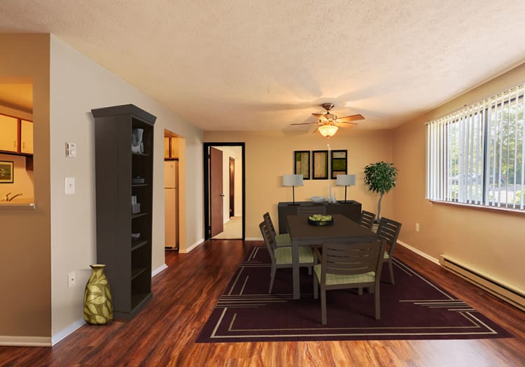Beautiful dining room at apartments in Pittsburgh, Pennsylvania