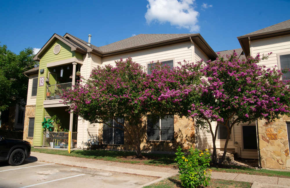 View to building exterior at Southwest Trails in Austin, Texas, 