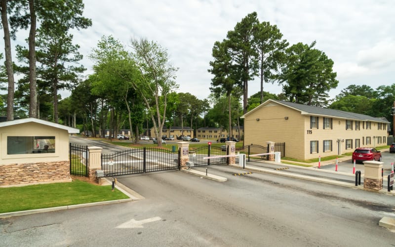 gated entrance to Legacy Riverdale in Riverdale, Georgia