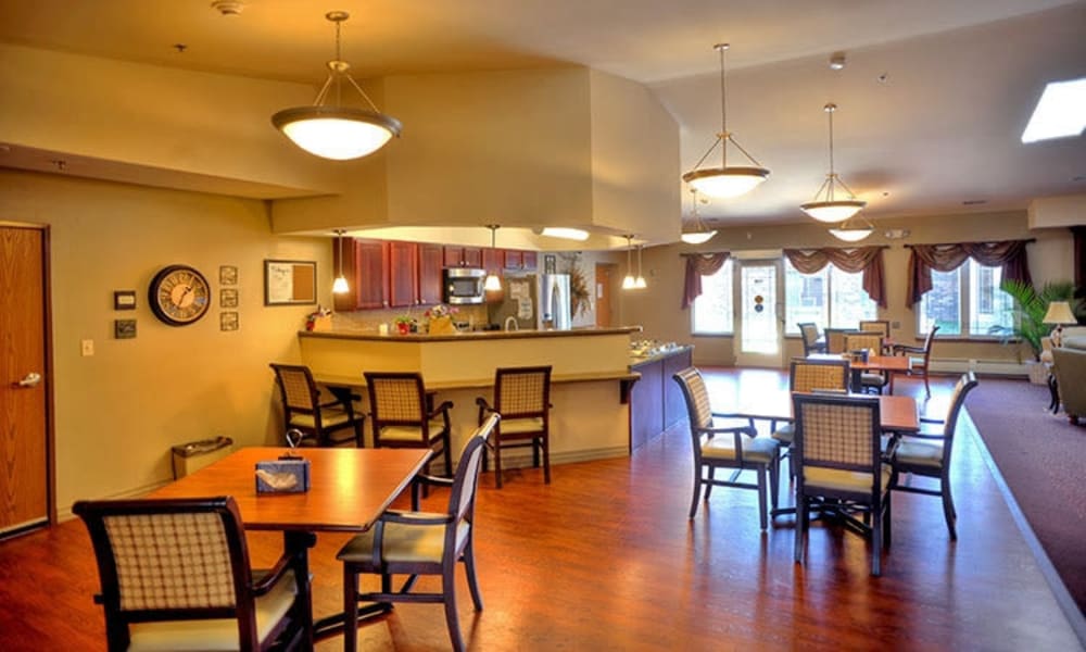 Resident dining hall at Geneva Lake Manor in Lake Geneva, Wisconsin