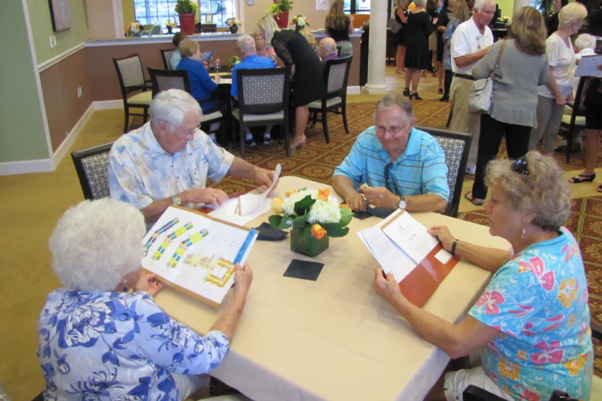 Residents learning about programs at Cypress Point in Fort Myers, Florida.