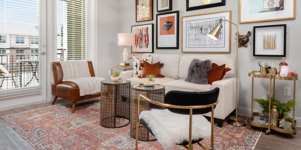 Spacious living room at Domain at Founders Parc in Euless, Texas