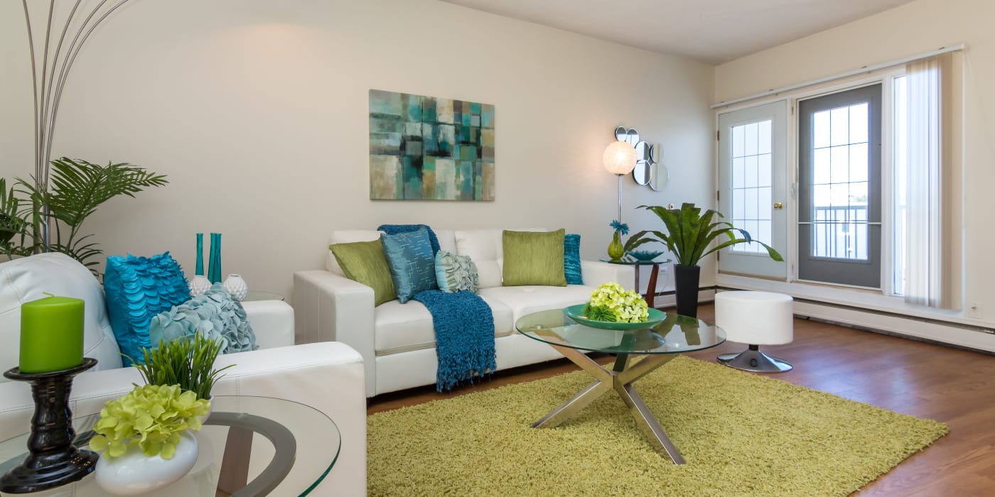 Modern living room at Glenmore Heights in Calgary, Alberta