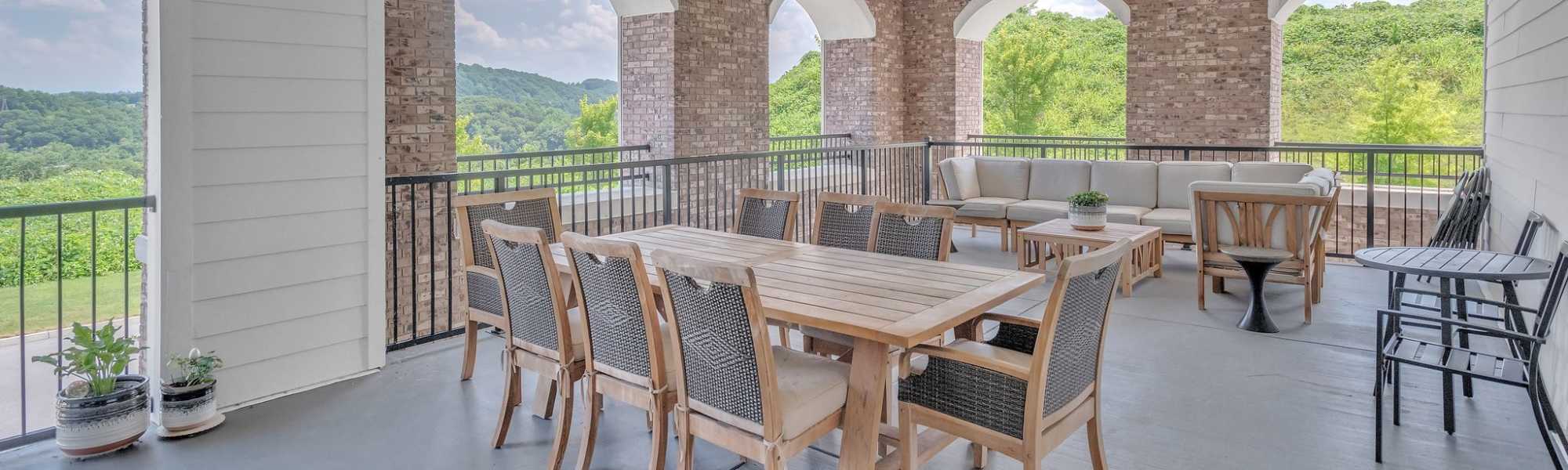 2nd floor patio seating at The Blake at Kingsport in Kingsport, Tennessee