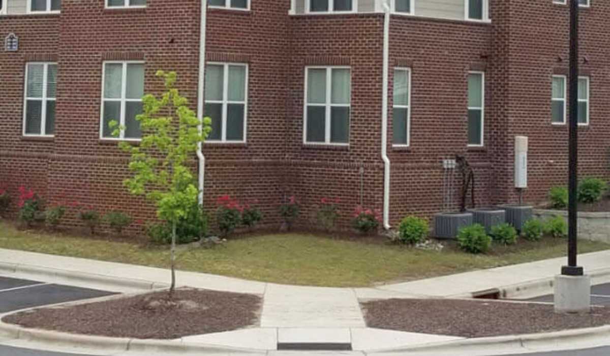 Well maintained landscape at apartment at Palisades at Legacy Oaks in Knightdale, North Carolina
