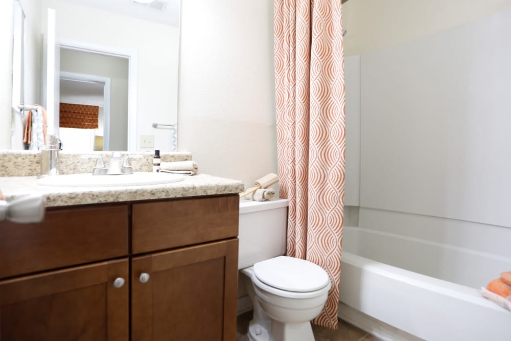 Model bathroom at Norcross Crossing in Peachtree Corners, Georgia