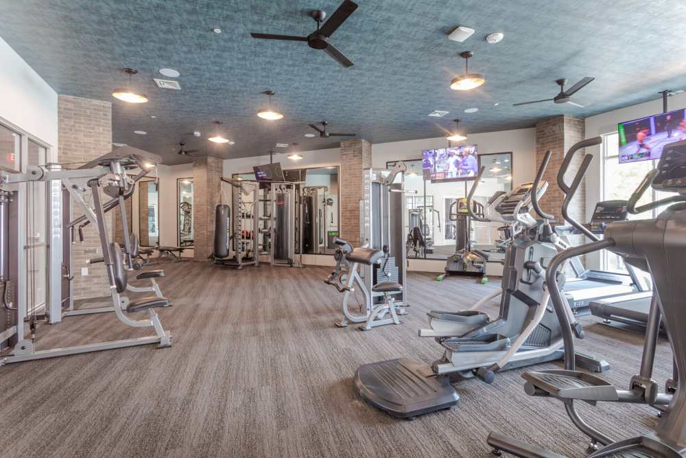 Fitness center with variety of equipment's at District at 54 in Raleigh,North Carolina